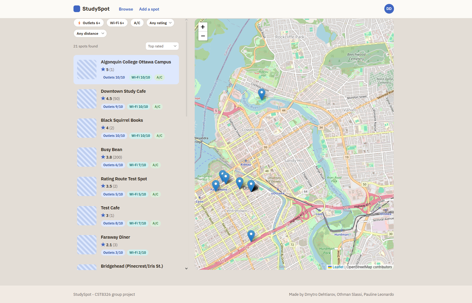 Study Spot Finder